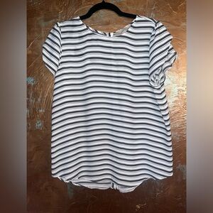 Gray and White Stripe business casual dress shirt